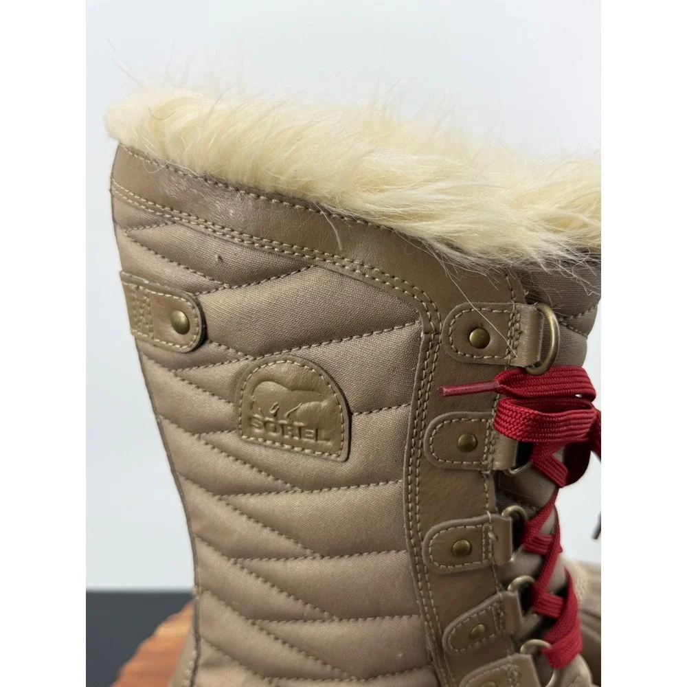 Sorel Tofino II Winter Boots girls 5 Brown Waterproof Quilted Faux Fur NY2419
